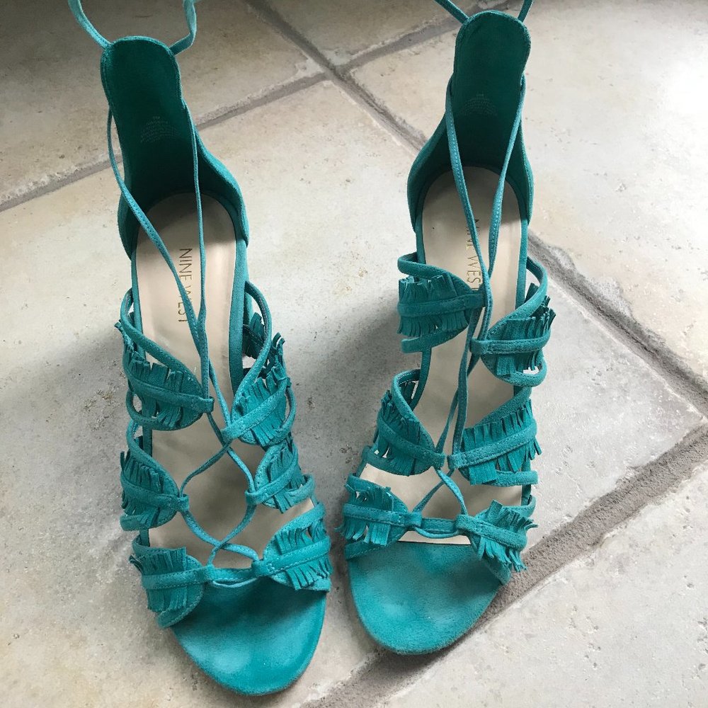 Turquoise Suede Sandals - Nine West